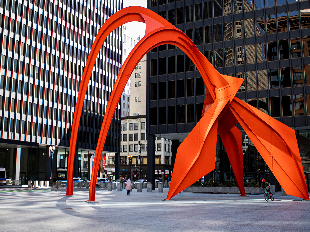 Flamingo by Alexander Calder in Chicago