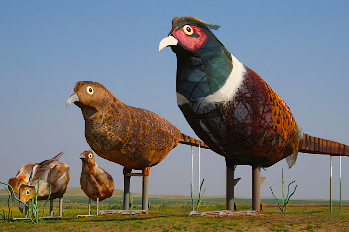Pheasants on the Prairie by Gary Greff in North Dakota